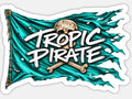 Tropic pirate teal flag sticker